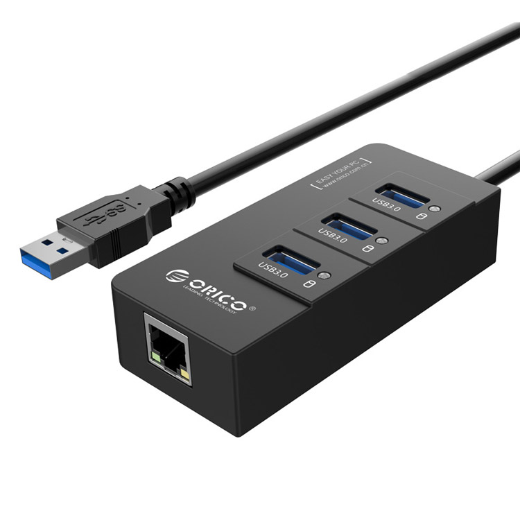 خرید هاب ORICO HR01-U3 با سه پورت USB و تبدیل اترنت