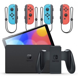 Nintendo Switch OLED with Neon Blue and Neon Red Joy-Con + Joy-Con Neon Blue/Neon Red