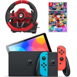 Nintendo Switch OLED with Neon Blue and Neon Red Joy-Con - Pro Racing Bundle