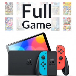 Nintendo Switch OLED with Neon Blue and Neon Red Joy-Con Full Game - 512GB SD