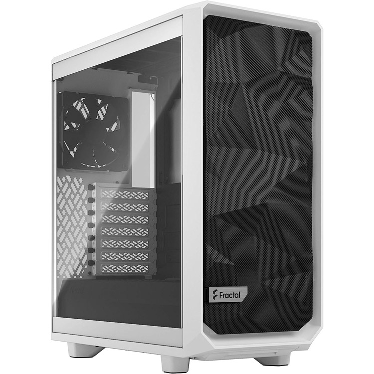 خرید کیس کامپیوتر Fractal Design Meshify 2 Compact - شاسی مید تاور - سفید - شیشه شفاف