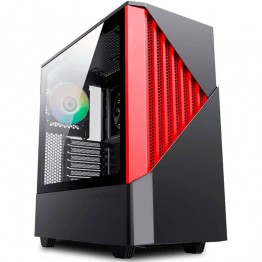 GameMax Contac COC Mid-Tower Gaming PC Case - Red/Black