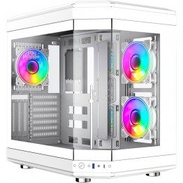 GameMax Hype Mid-Tower Modern Aesthetic Gaming PC Case - White