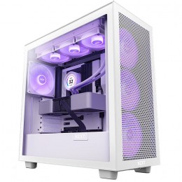 NZXT H7 Flow Mid-Tower Gaming PC Case - Matte White