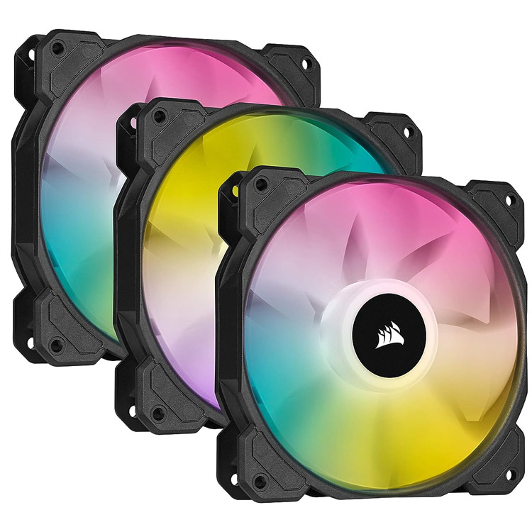 خرید فن کیس Corsair iCue SP120 RGB Elite - پک سه تایی - سیاه
