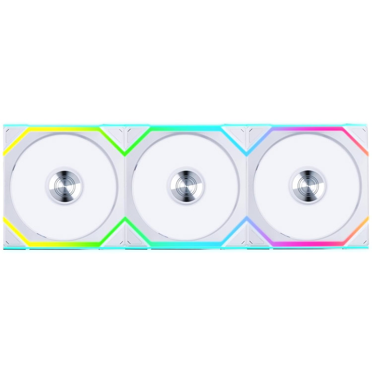 خرید فن کیس Lian Li Uni SL ARGB بی‌سیم با تیغه‌های معکوس - پک سه تایی - سفید