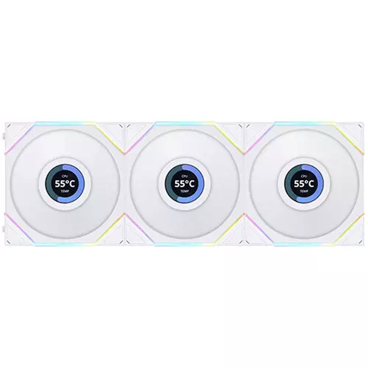 خرید فن کیس Lian Li UNI TL120 LCD Reverse Blade - پک سه تایی - سفید