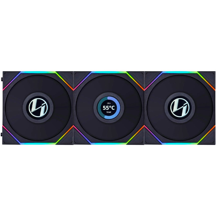 خرید فن کیس Lian Li UNI TL120 LCD Reverse Blade - پک سه تایی - سیاه