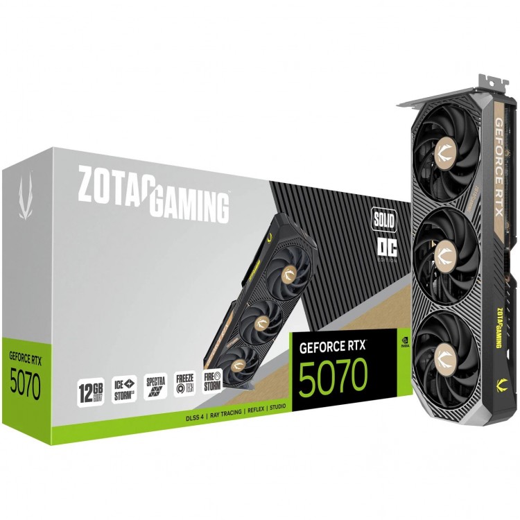 خرید کارت گرافیک ZOTAC GeForce RTX 5070 Solid - حافظه 12 گیگابایت - سیاه