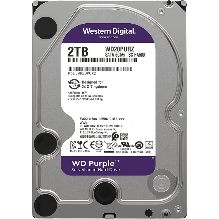 خرید هارد کامپیوتر WD Purple WD20PURZ - دو ترابایت