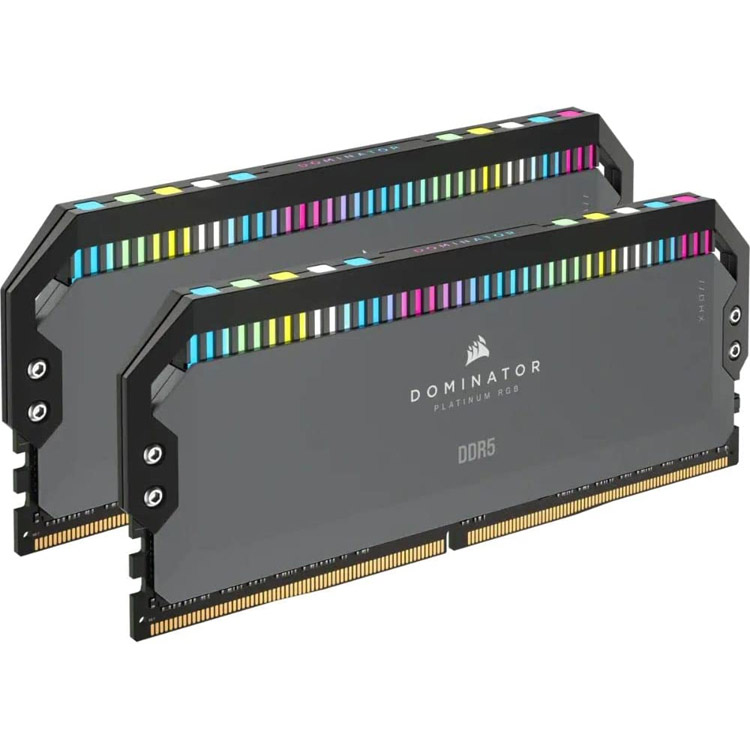 خرید رم Corsair Dominator Platinum RGB - ظرفیت 64 گیگابایت - DDR5 - مدل AMD EXPO - فرکانس 6000 مگاهرتز C40 - خاکستری