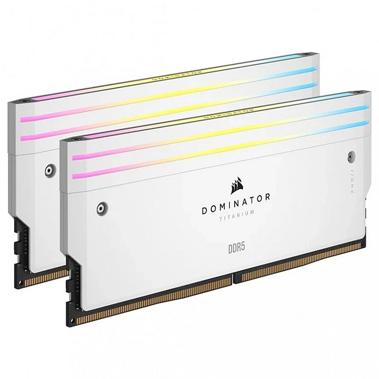 خرید رم Corsair Dominator Titanium RGB - ظرفیت 96 گیگابایت - DDR5 - پک دوتایی - مدل Intel XMP - فرکانس 6600 مگاهرتز - CL32 - سفید