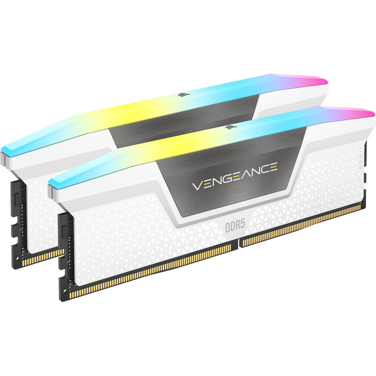 خرید رم Corsair Vengeance RGB  - ظرفیت 32 گیگابایت - DDR5 -پک دوتایی - مدل Intel XMP - فرکانس 5600 مگاهرتز - CL36 سفید