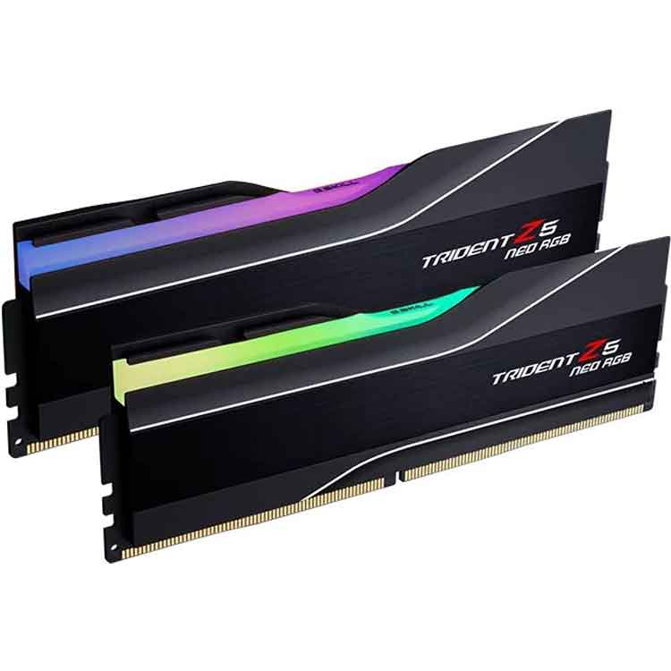 خرید رم G.Skill Trident Z5 Neo RGB DDR5 - ظرفیت 64 گیگابایت - پک دوتایی - AMD EXPO - سرعت 6000 مگاهرتز - CL30 - سیاه