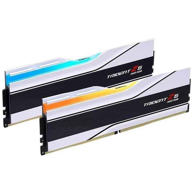 خرید رم G.Skill Trident Z5 Neo RGB DDR5 - ظرفیت 32 گیگابایت - پک دوتایی - AMD EXPO - سرعت 8000 هرتز - CL38 - سفید