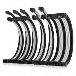 AsiaHorse 16AWG Pro Power Supply Sleeved Cable - Black/White