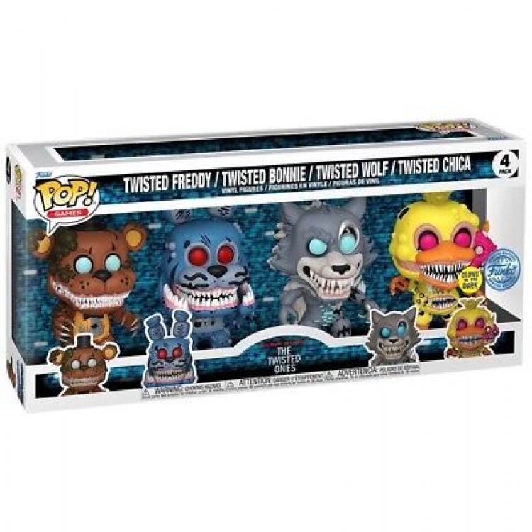 خرید عروسک POP! - شخصیت های Twisted Freddy، Twisted Bonnie، Twisted Wolf و Twisted Chica نسخه ویژه بازی Five Nights at Freddy's