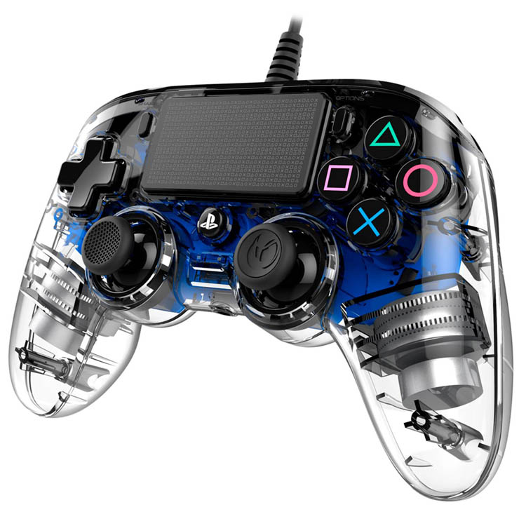 NACON Wired Illuminated Compact Controller - Crystal Blue - PS4 