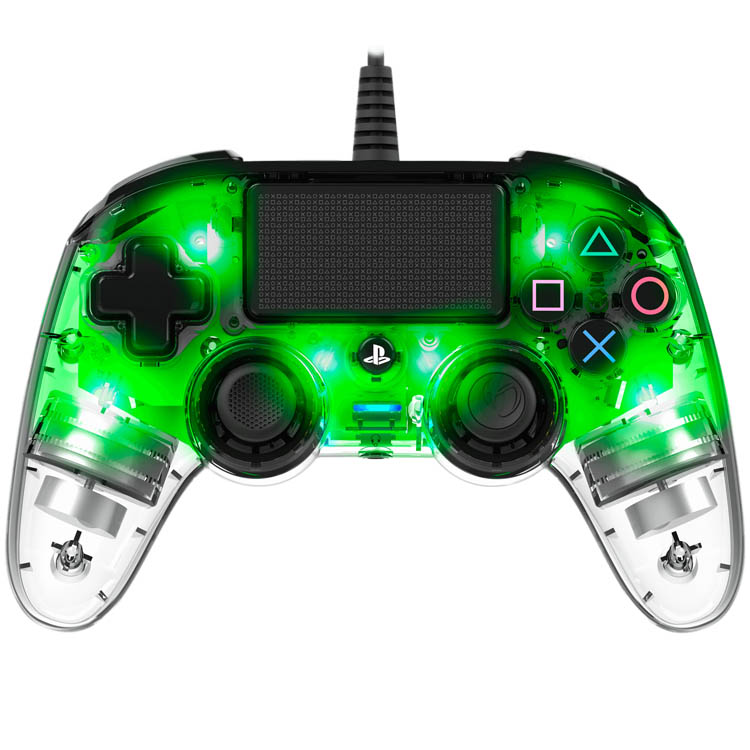 NACON Wired Illuminated Compact Controller - Crystal Green- PS4 