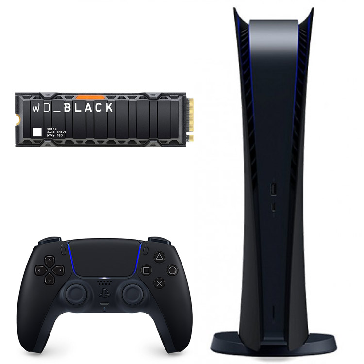 خرید PS5 نسخه دیجیتال + حافظه WD_BLACK SN850 دو ترابایت - سیاه