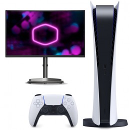 PlayStation 5 Digital + Cooler Master GM27-CFX Full HD Gaming Monitor