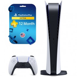 PlayStation 5 Digital + PlayStation Plus Extra - 12 Months Membership - US