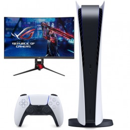 PS5 Digital + ROG Strix XG27WQ Curved Gaming Monitor