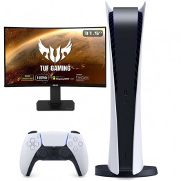 PS5 Digital + TUF VG32VQR QHD Gaming Monitor