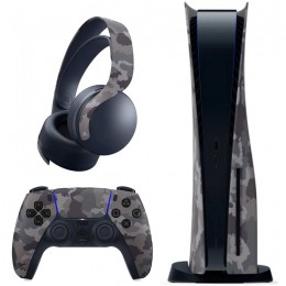 PlayStation 5 Standard + Pulse 3D - Grey Camouflage 