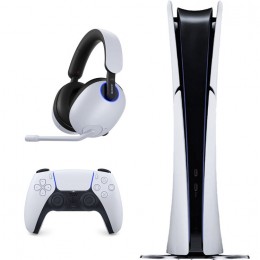 PlayStation 5 Slim Digital + Sony InZone H9 - White