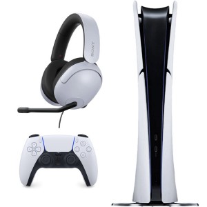 PlayStation 5 Slim Digital + Sony InZone H3 - White