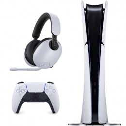 PlayStation 5 Slim Digital + Sony InZone H7 - White