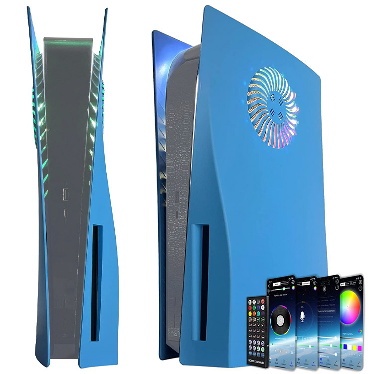 خرید فیس پلیت دارای منفذ مخصوص فن و LED - مخصوص PS5 دیسک خور - آبی