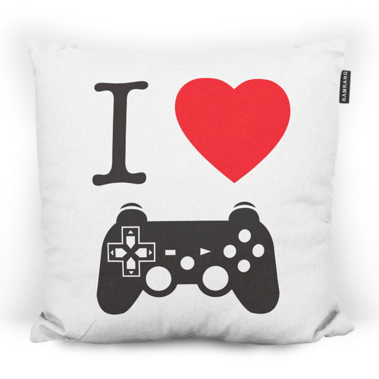 خرید بالشت - طرح I Love Games White