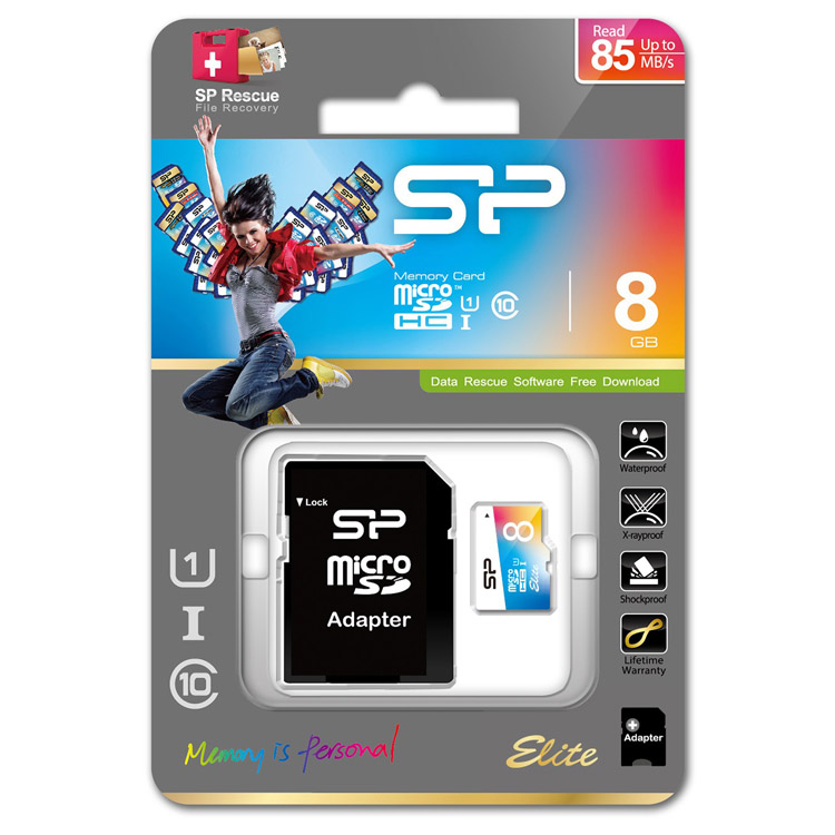 Silicon Power microSD XC class 10 Elite - 8 GB لوازم جانبی 