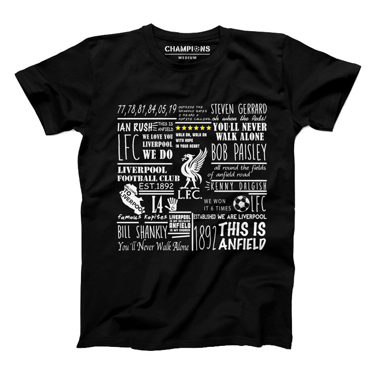 Liverpool T-Shirt - Black زیور آلات و پوشیدنی