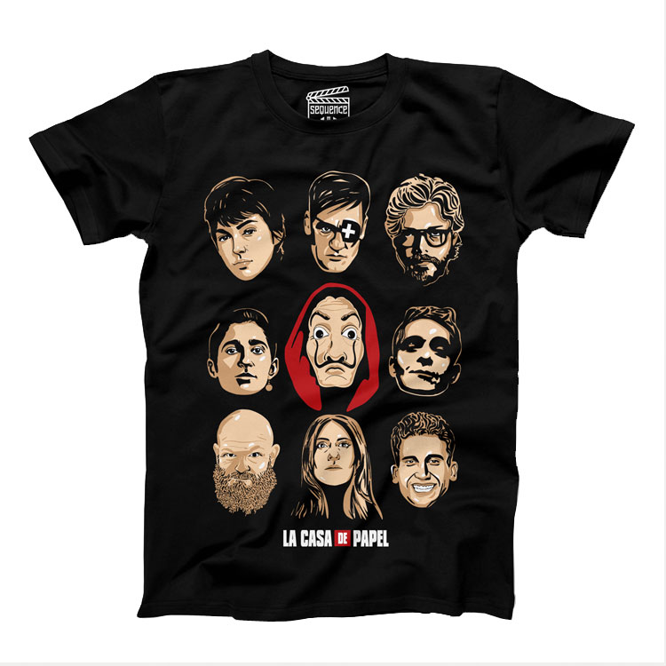 Money Heist T-Shirt - Black زیور آلات و پوشیدنی