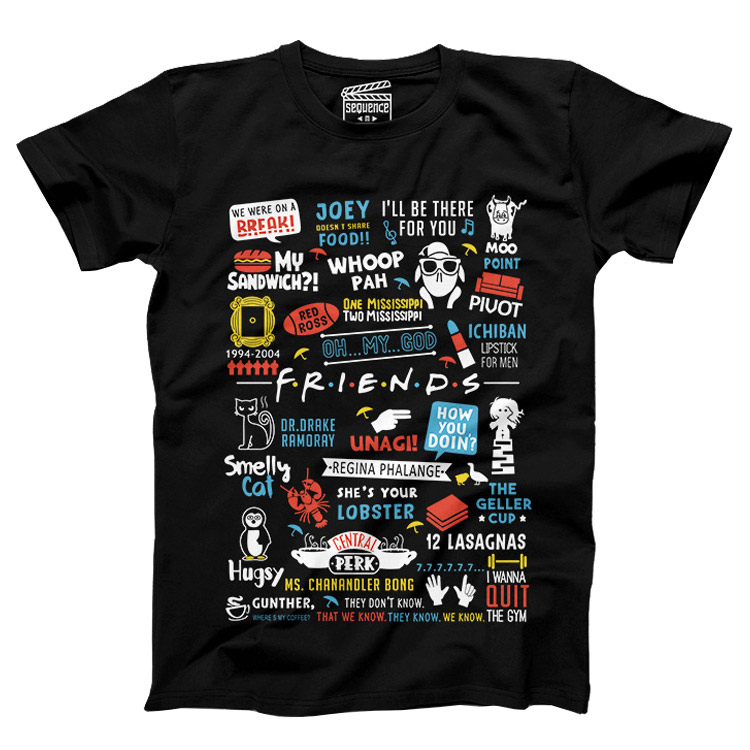 Friends T-Shirt - Black زیور آلات و پوشیدنی