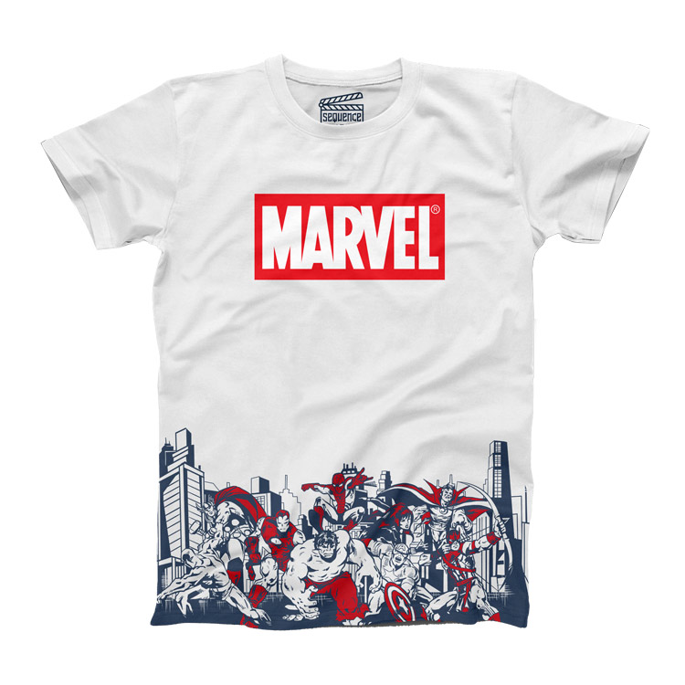 خرید تیشرت ونگارد - طرح Marvel - سفید