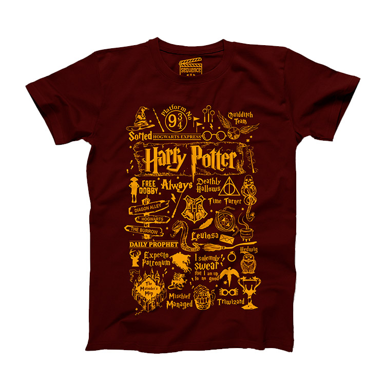 Vanguard T-Shirt - Harry Potter - Crimson Red/Gold - XXL