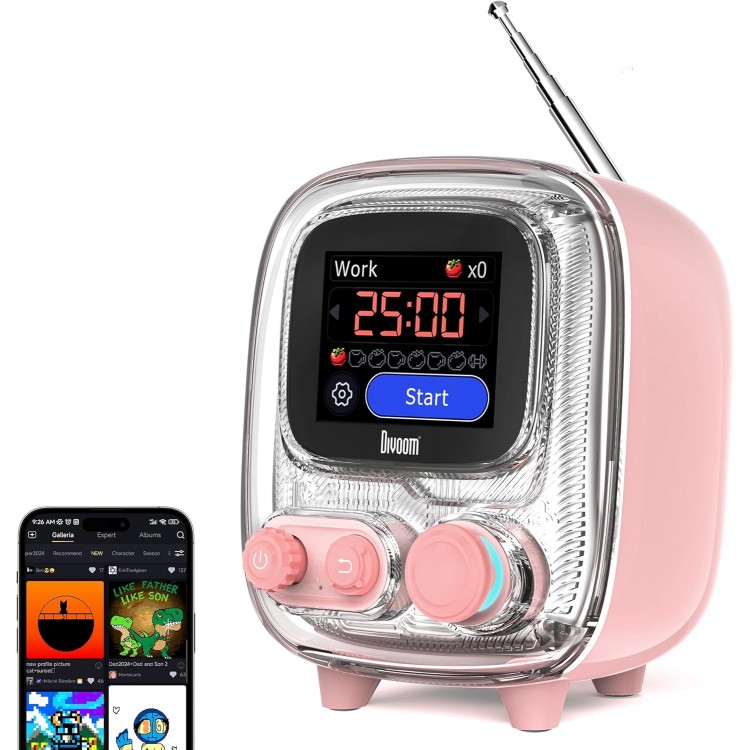 خرید اسپیکر Divoom Tiivoo-2 - بی‌سیم - صورتی کم‌رنگ