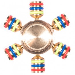 Fidget spinner with six blades