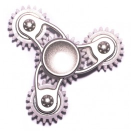 Fidget Spinner - Gears Style - Silver