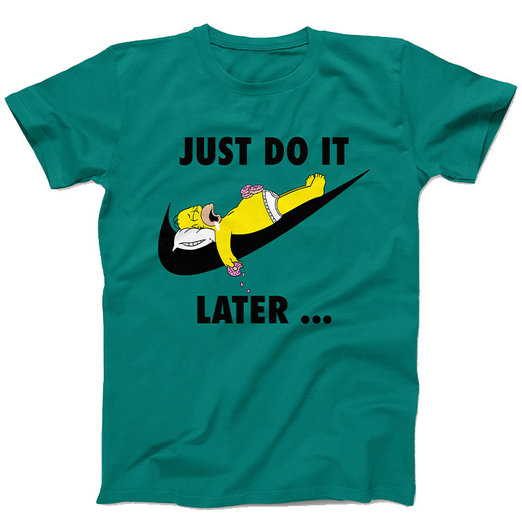 خرید تیشرت ونگارد - طرح Just Do It Later - سبز - سایز L