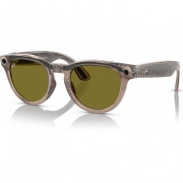 Ray‑Ban Meta Headliner Smart Glasses - Shiny Warm Stone - Clear Dark Green Transitions - Standard