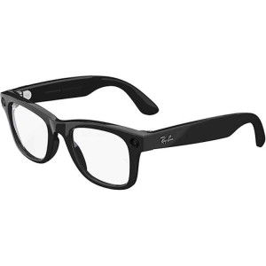 Ray-Ban Meta Wayfarer Smart Glasses - Shiny Black - Clear Lens - Large