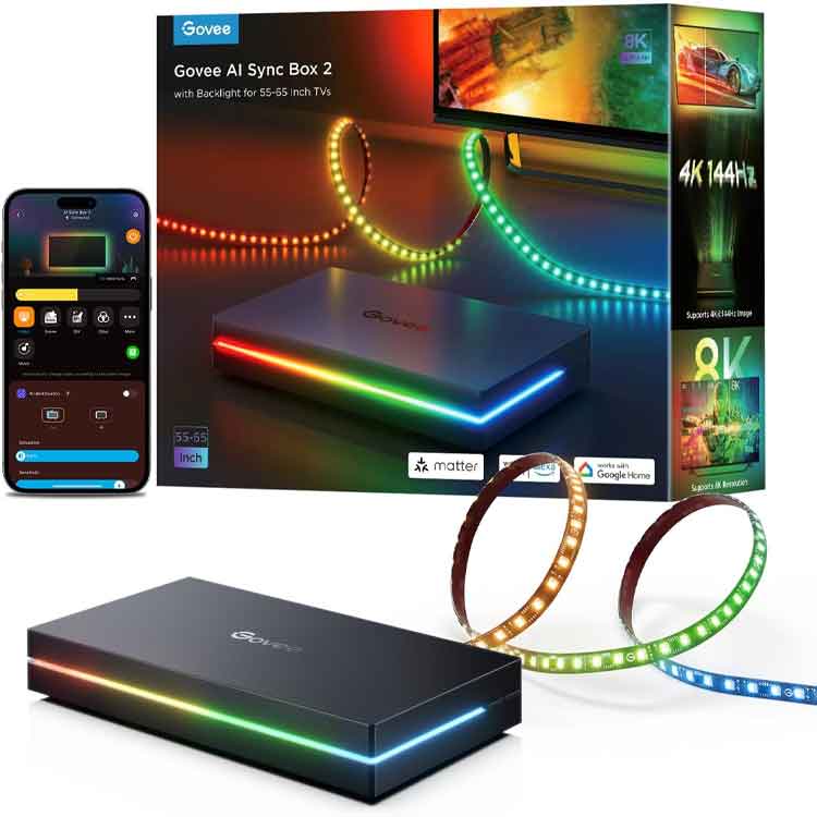 خرید Govee AI Sync Box 2 with Backlight for 55-65 inch TV
