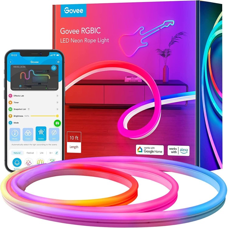 خرید لامپ هوشمند GoVee RGBIC LED Neon Rope - سه متر خرید لامپ هوشمند GoVee RGBIC LED Neon Rope - سه متر