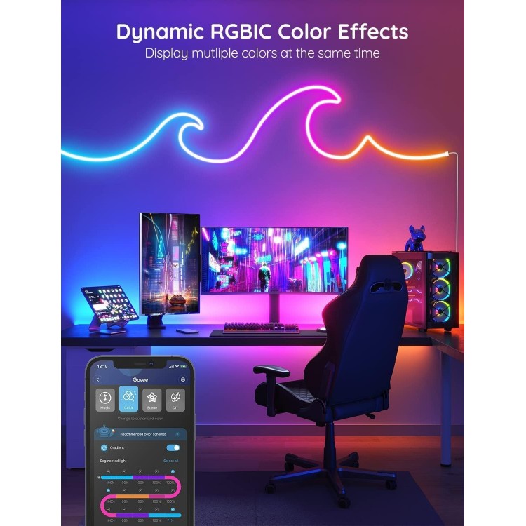 خرید لامپ هوشمند GoVee RGBIC LED Neon Rope - سه متر