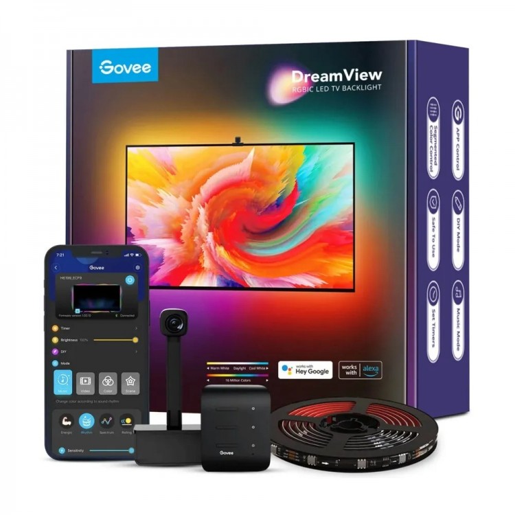 خرید لامپ هوشمند GoVee DreamView T1 مخصوص تلویزیون - 3.8 متر خرید لامپ هوشمند GoVee DreamView T1 مخصوص تلویزیون - 3.8 متر